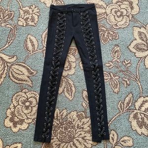 Lace Up Skinny Jeans
